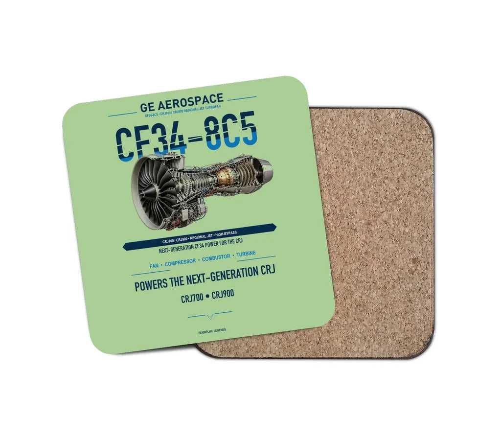 CF34-8C5 design on light green 1 piece coaster