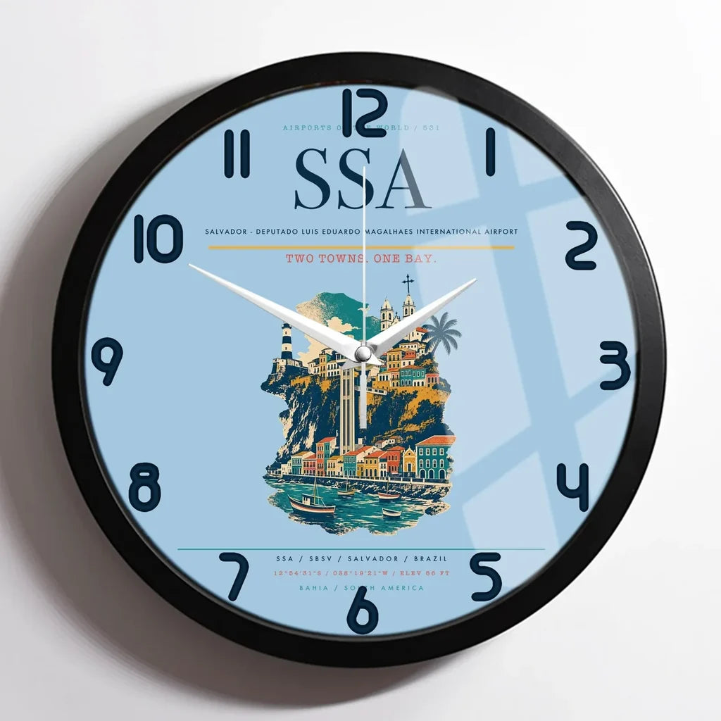 Salvador - Deputado Luis Eduardo Magalhaes International Airport SSA Wall-Clock Framed - Light Blue