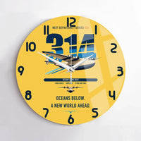 Thumbnail for Boeing 314 Clipper design on yellow no frame wall clock