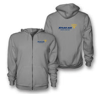 Thumbnail for Atlas Air logo on gray zipped hoodie