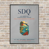 Thumbnail for Las Americas International Airport SDQ vertical canvas print - framed - light gray background