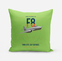 Thumbnail for Gloster Meteor F8 design on light green pillow