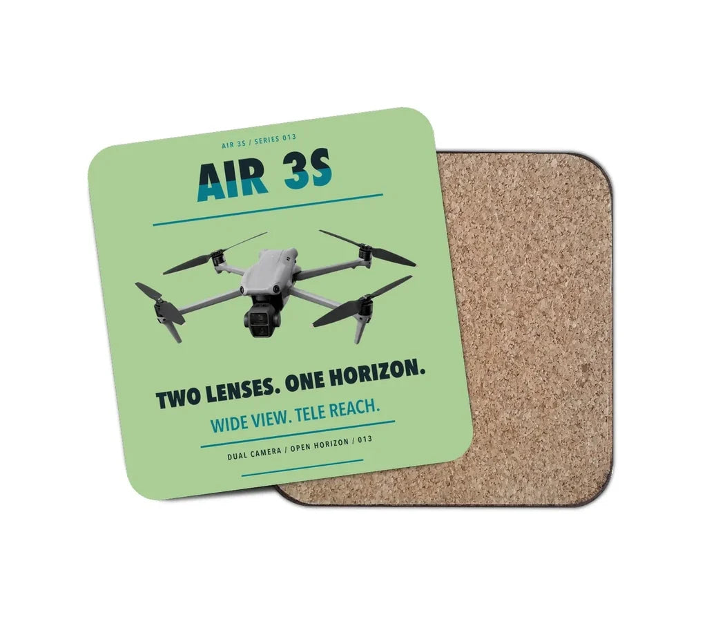 DJI Air 3S design on light green 1 piece coaster