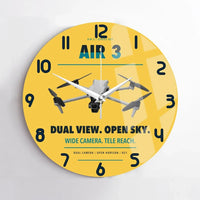 Thumbnail for DJI Air 3 design on yellow no frame wall clock