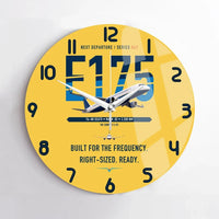 Thumbnail for Embraer E175 design on yellow no frame wall clock