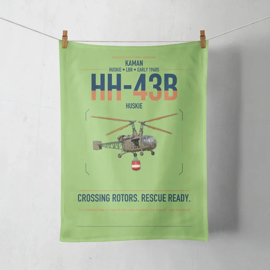 Kaman HH-43B Huskie design on light green towel