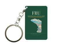 Thumbnail for Manas International Airport FRU — Bishkek Key Chain design on dark green key chain