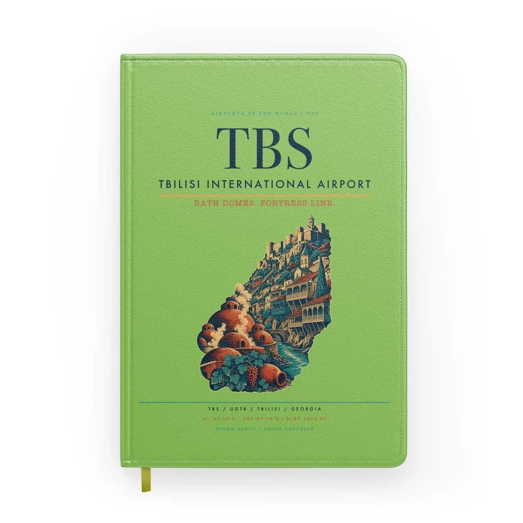 Tbilisi International Airport (TBS) design on light green notebook