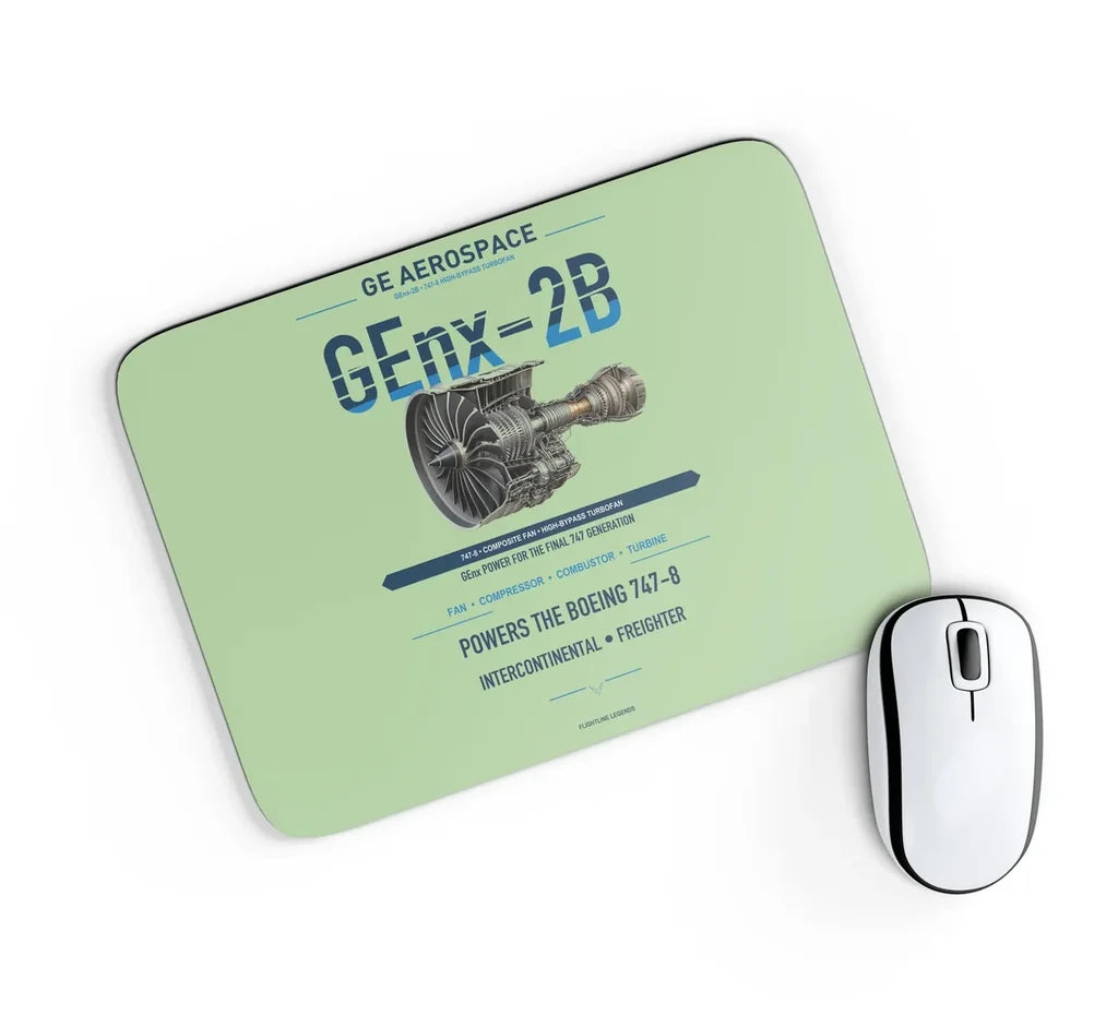 GEnx-2B design on light green rectangle mouse pad