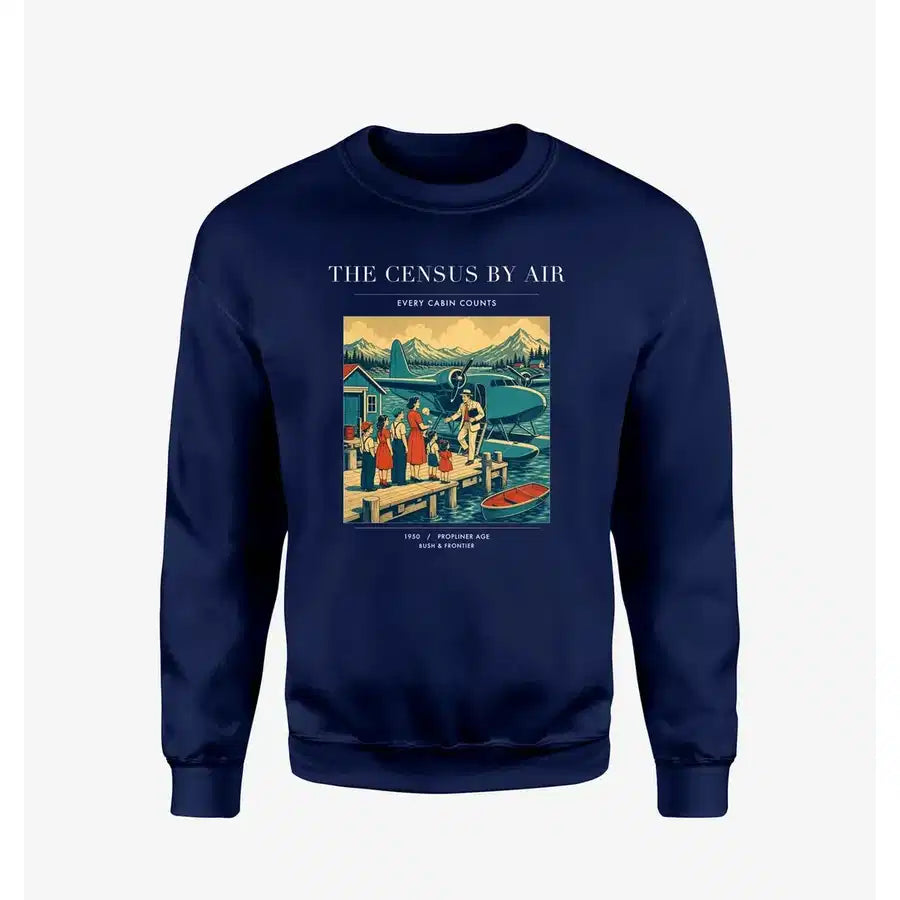 VINTAGE G4416 - The Census By Air - Designed Sweatshirts design on navyblue