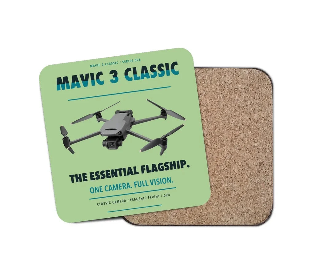 DJI Mavic 3 Classic design on light green 1 piece coaster