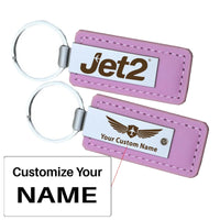 Thumbnail for Customisable JET2 Airlines Faux Leather Key Chain - view 5