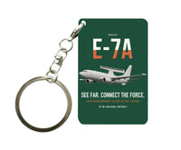 Thumbnail for E-7A Wedgetail design on dark green designed key chain, double-side print