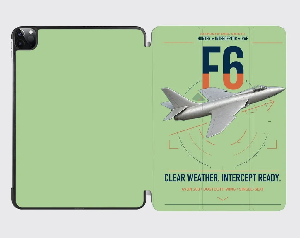Hawker Hunter F6 design on light green ipad tablet case