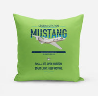 Thumbnail for Cessna Citation Mustang design on light green pillow