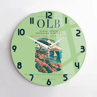 Thumbnail for Olbia Costa Smeralda Airport (OLB) design on light green no frame wall clock