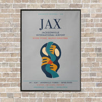 Thumbnail for Jacksonville International Airport JAX vertical canvas print - framed - light gray background