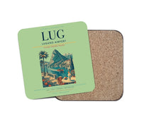 Thumbnail for Lugano Airport (LUG) design on light green 1 piece coaster