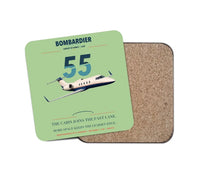 Thumbnail for Bombardier Learjet 55 design on light green 1 piece coaster