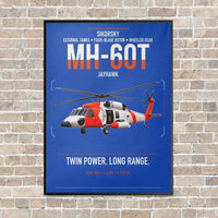 Thumbnail for Sikorsky MH-60T Jayhawk vertical canvas print - framed - blue background
