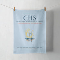 Thumbnail for Charleston International Airport (CHS) design on light blue towel