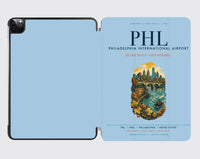 Thumbnail for Philadelphia International Airport (PHL) design on light blue ipad tablet case