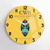 Thumbnail for Afonso Pena International Airport (CWB) design on yellow no frame wall clock