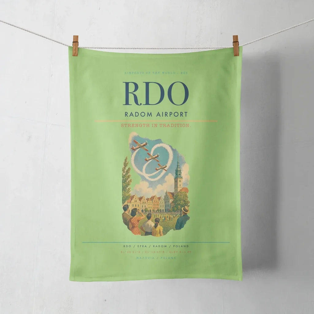 Radom Airport (RDO) design on light green towel