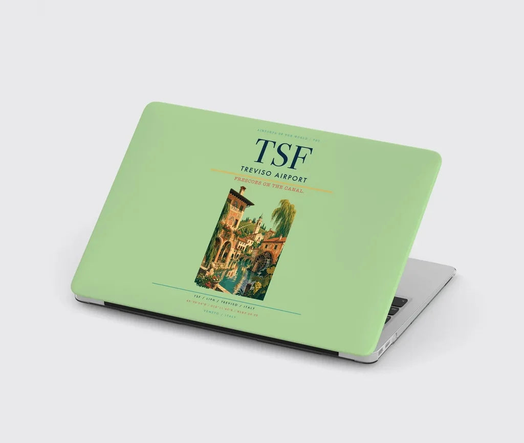 Treviso Airport (TSF) design on light green MacBook case