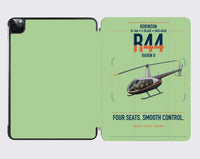 Thumbnail for Robinson R44 Raven II design on light green ipad tablet case