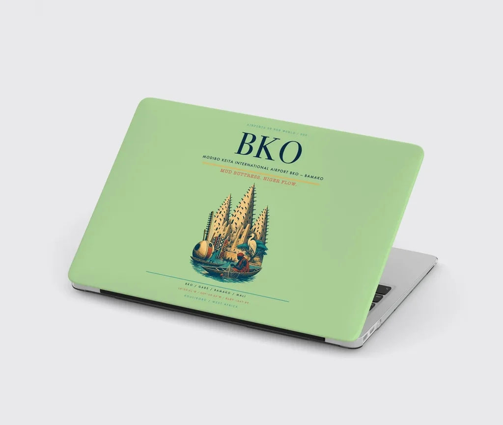 Modibo Keita International Airport (BKO) design on light green MacBook case