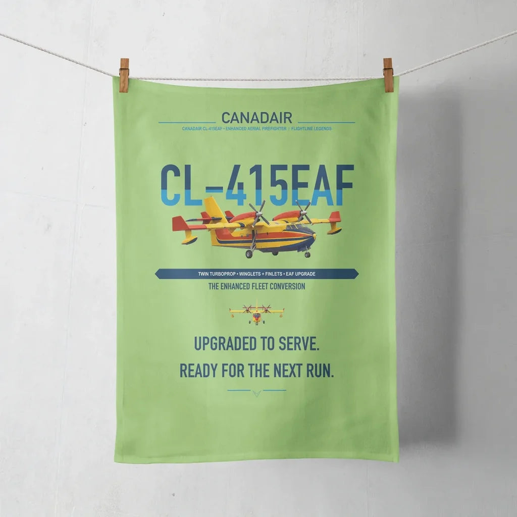 Canadair CL-415EAF design on light green towel