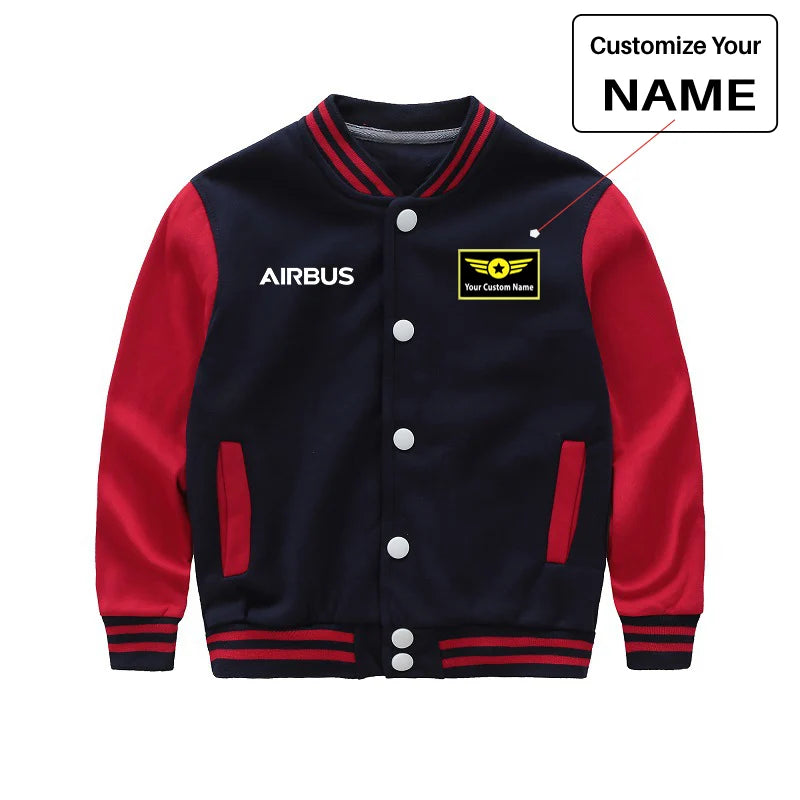 Airbus & Text Baseball Jacket - view 5