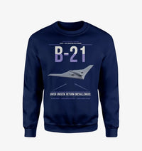 Thumbnail for B-21 Raider design on navy blue sweatshirt
