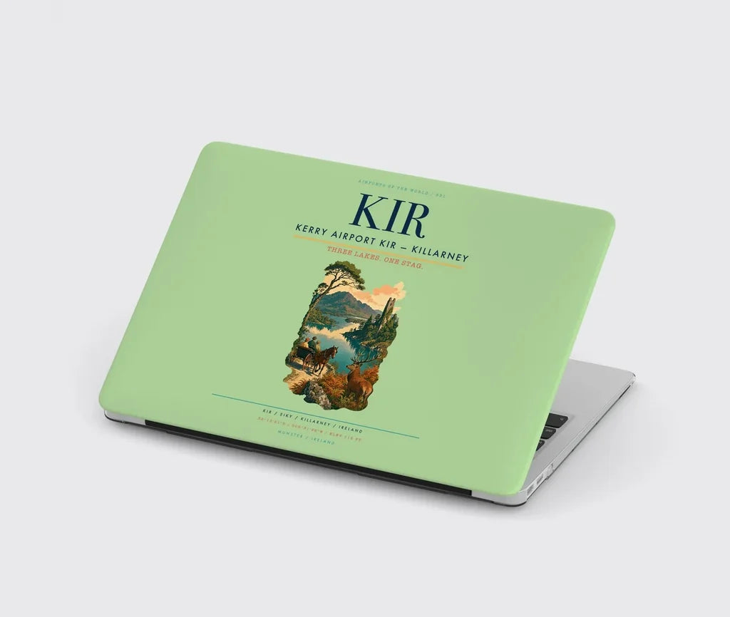 Kerry Airport (KIR) design on light green MacBook case