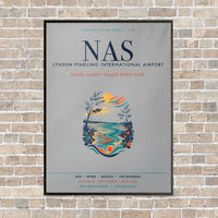 Thumbnail for Lynden Pindling International Airport Nassau NAS vertical canvas print - framed - light gray background