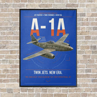 Thumbnail for Messerschmitt Me 262A-1a vertical canvas print - framed - blue background
