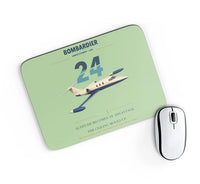 Thumbnail for Bombardier Learjet 24 design on light green rectangle mouse pad