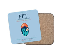 Thumbnail for Tahiti Faa'a Airport (PPT) design on light blue 1 piece coaster