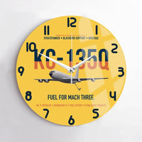 Thumbnail for KC-135Q Blackbird Tanker design on yellow no frame wall clock