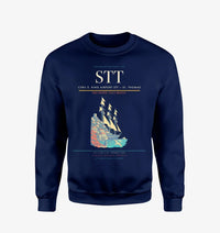 Thumbnail for Cyril E. King Airport (STT) design on navy blue sweatshirt