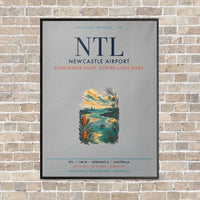 Thumbnail for Newcastle Airport NTL vertical canvas print - framed - light gray background