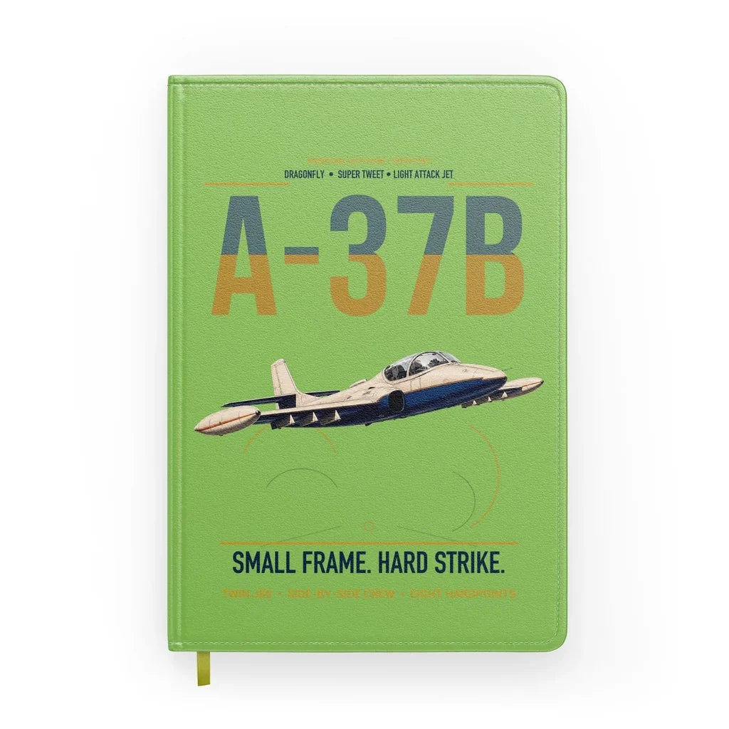 A-37B Dragonfly design on light green notebook
