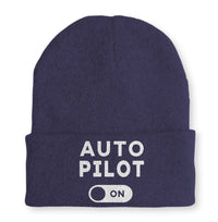 Thumbnail for Auto Pilot ON Embroidered Beanie - view 4
