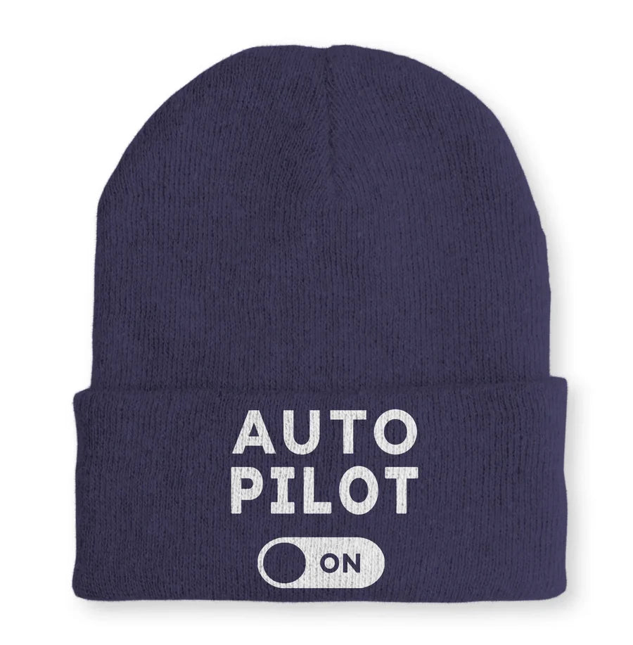Auto Pilot ON Embroidered Beanie - view 4