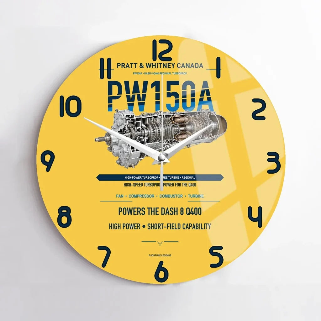 PW150A design on yellow no frame wall clock