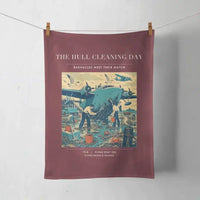 Thumbnail for VINTAGE G4273 - The Hull Cleaning Day - Designed Towels design on darkred