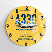 Thumbnail for Airbus A330-200P2F design on yellow no frame wall clock