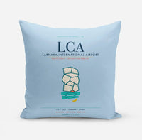 Thumbnail for Larnaka International Airport (LCA) design on light blue pillow