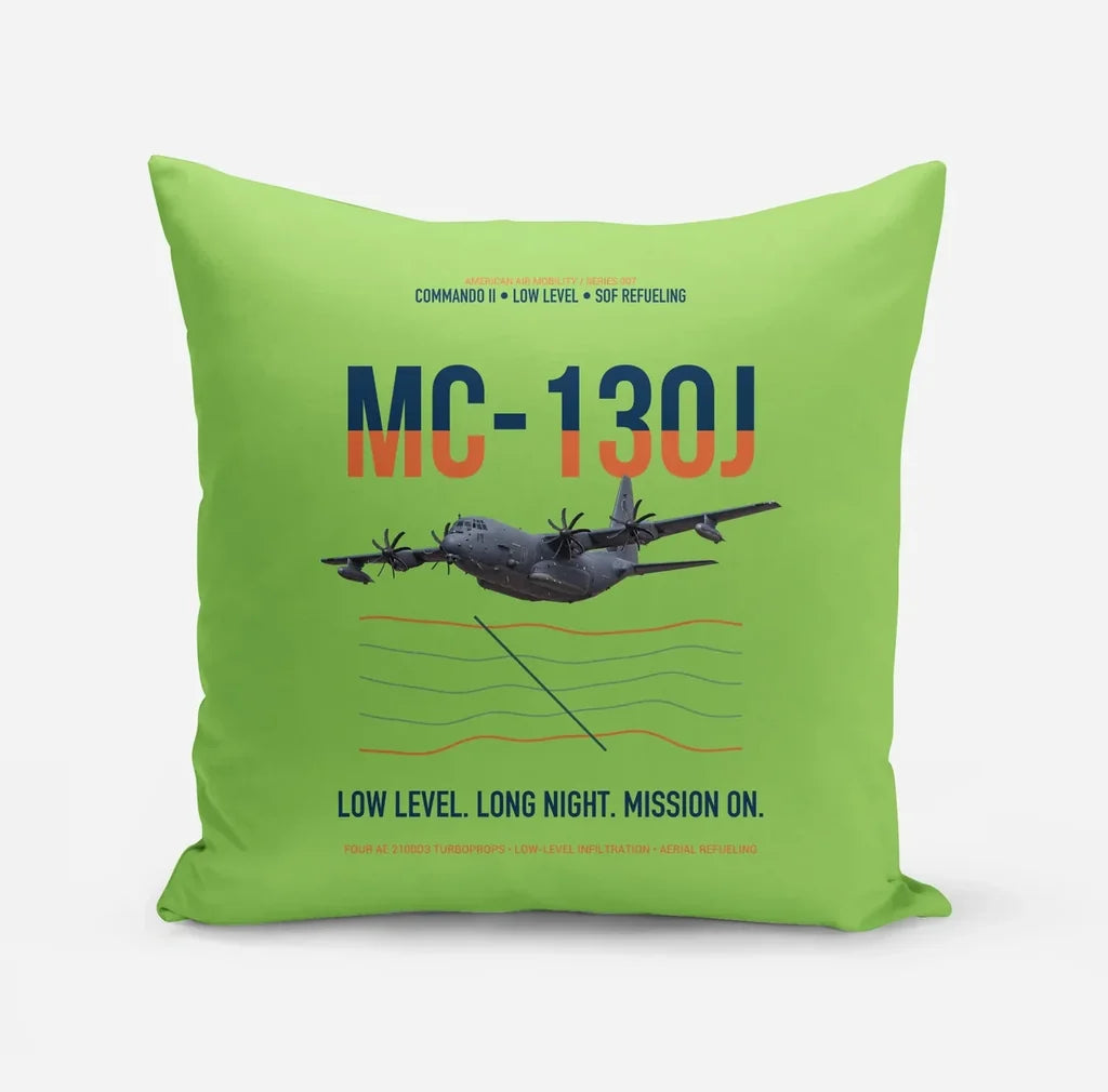 MC-130J COMMANDO II design on light green pillow